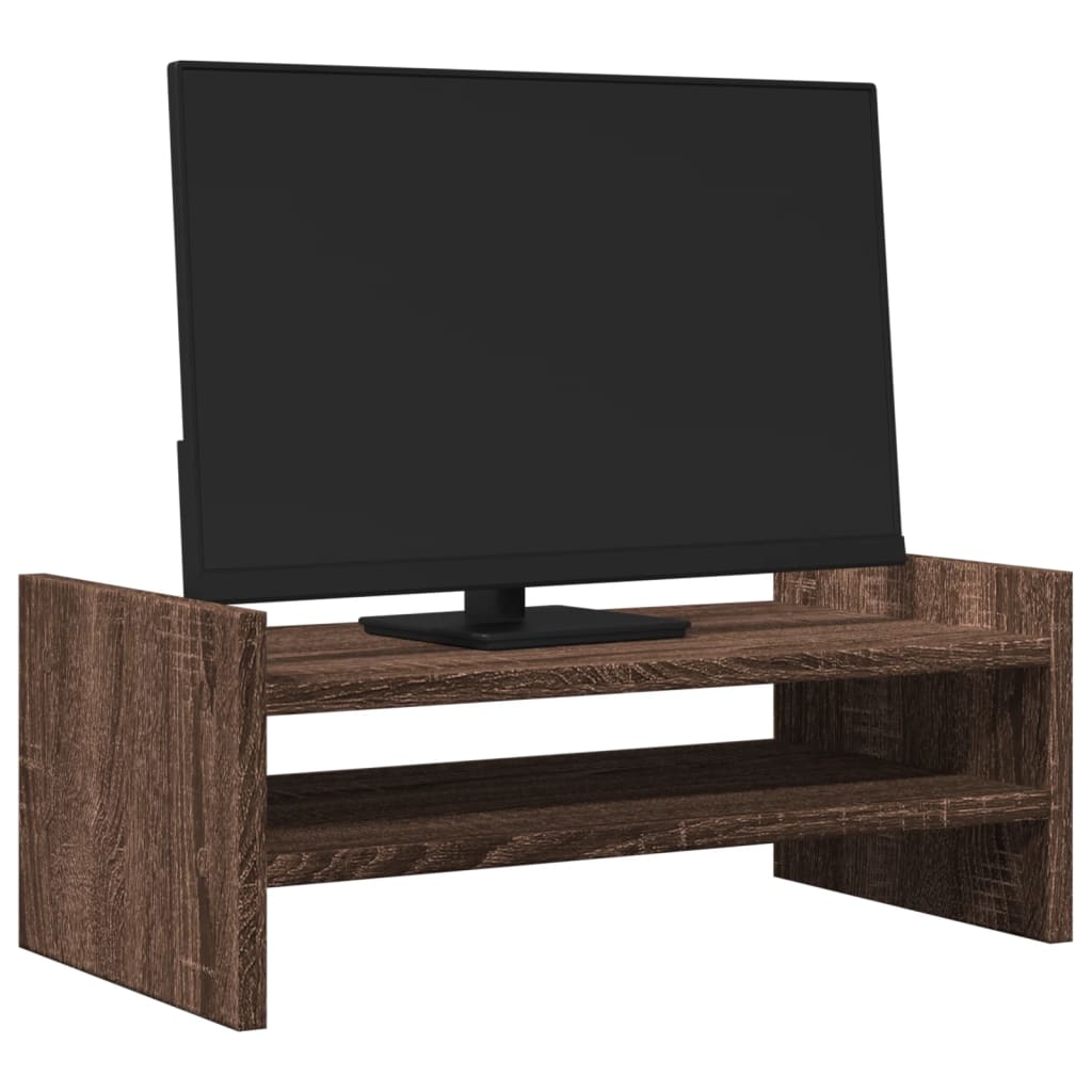 VidaXL Monitorständer 50x27x20 cm, verarbeitetes Holz, braune Eiche