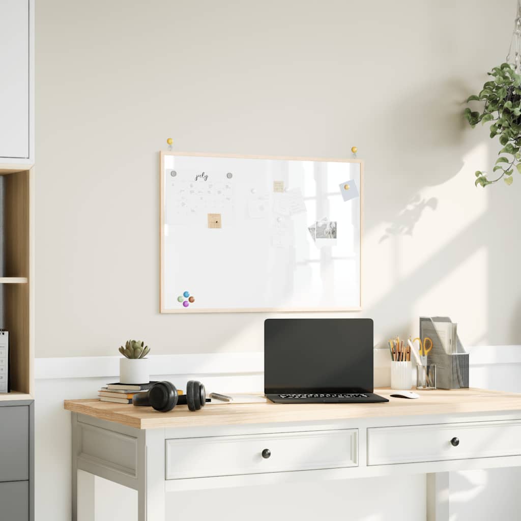 Vidaxl magnetisch whiteboard met massief grenenhouten frame 80x55 cm