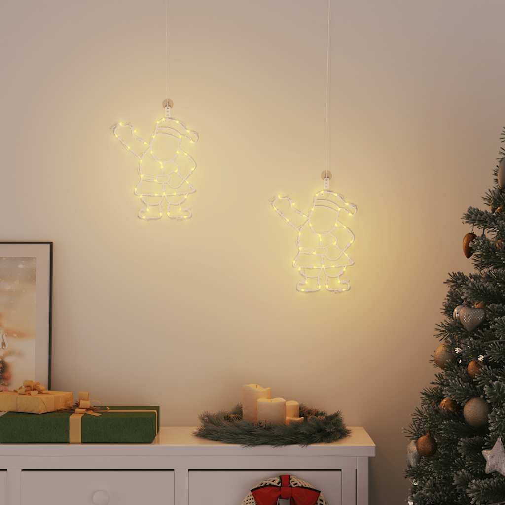 VidaXL Weihnachtslichterkette, Weihnachtsmann-Silhouette, 2 Stück, 35 LEDs, warmweiß