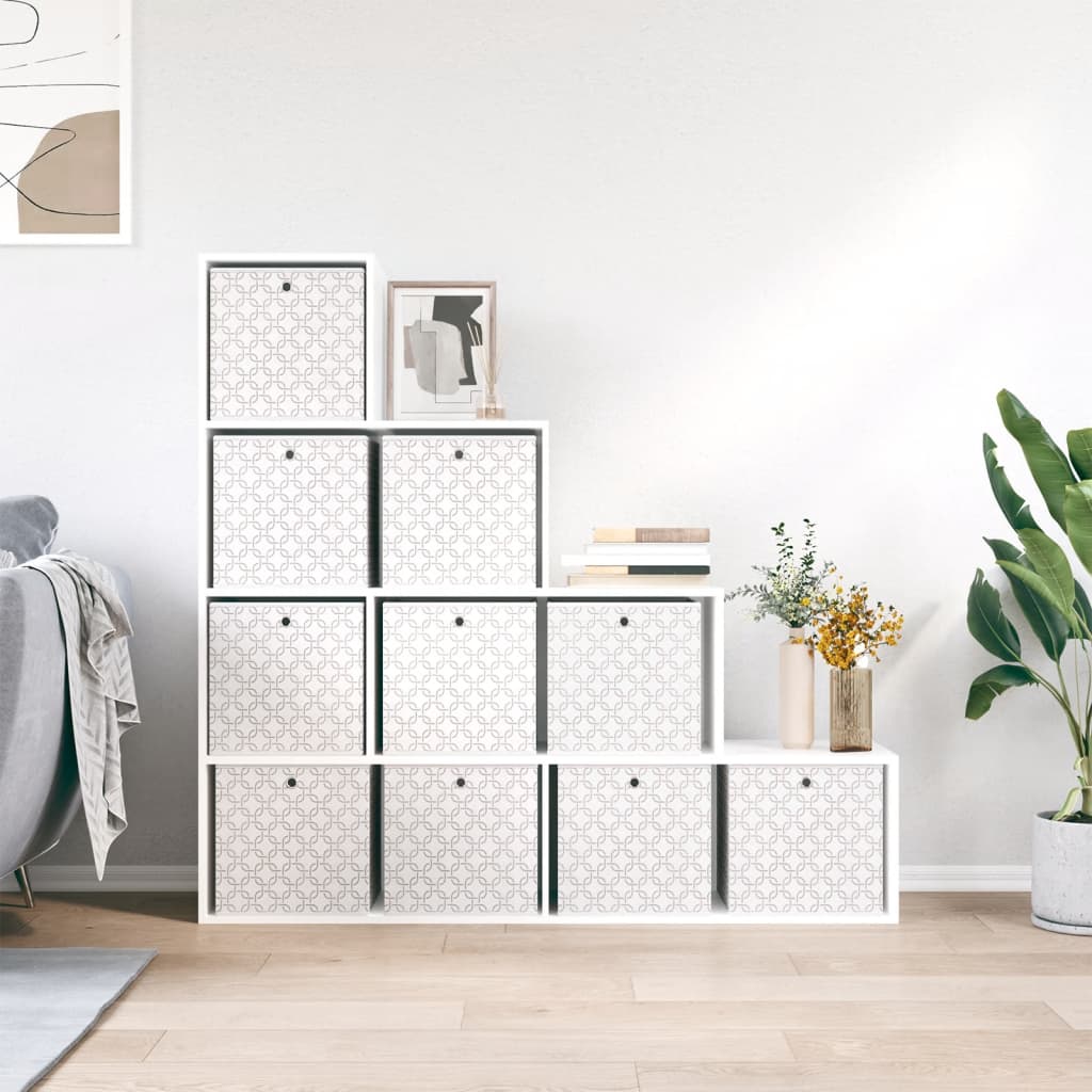 Vidaxl opbergboxen 10 st inklapbaar 32x32x32 cm ongeweven stof crème