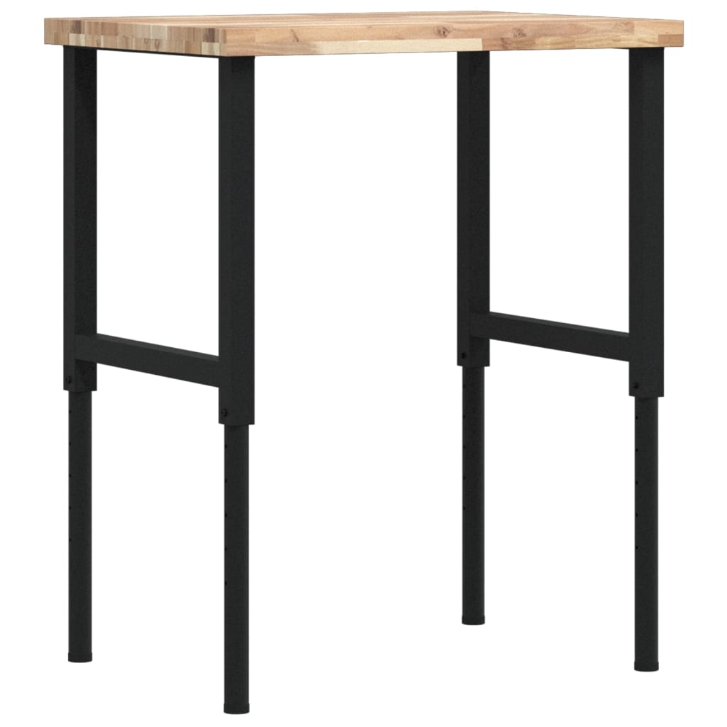 Vidaxl werkbank rechthoekig 80x60x(73-99,5) cm massief acaciahout
