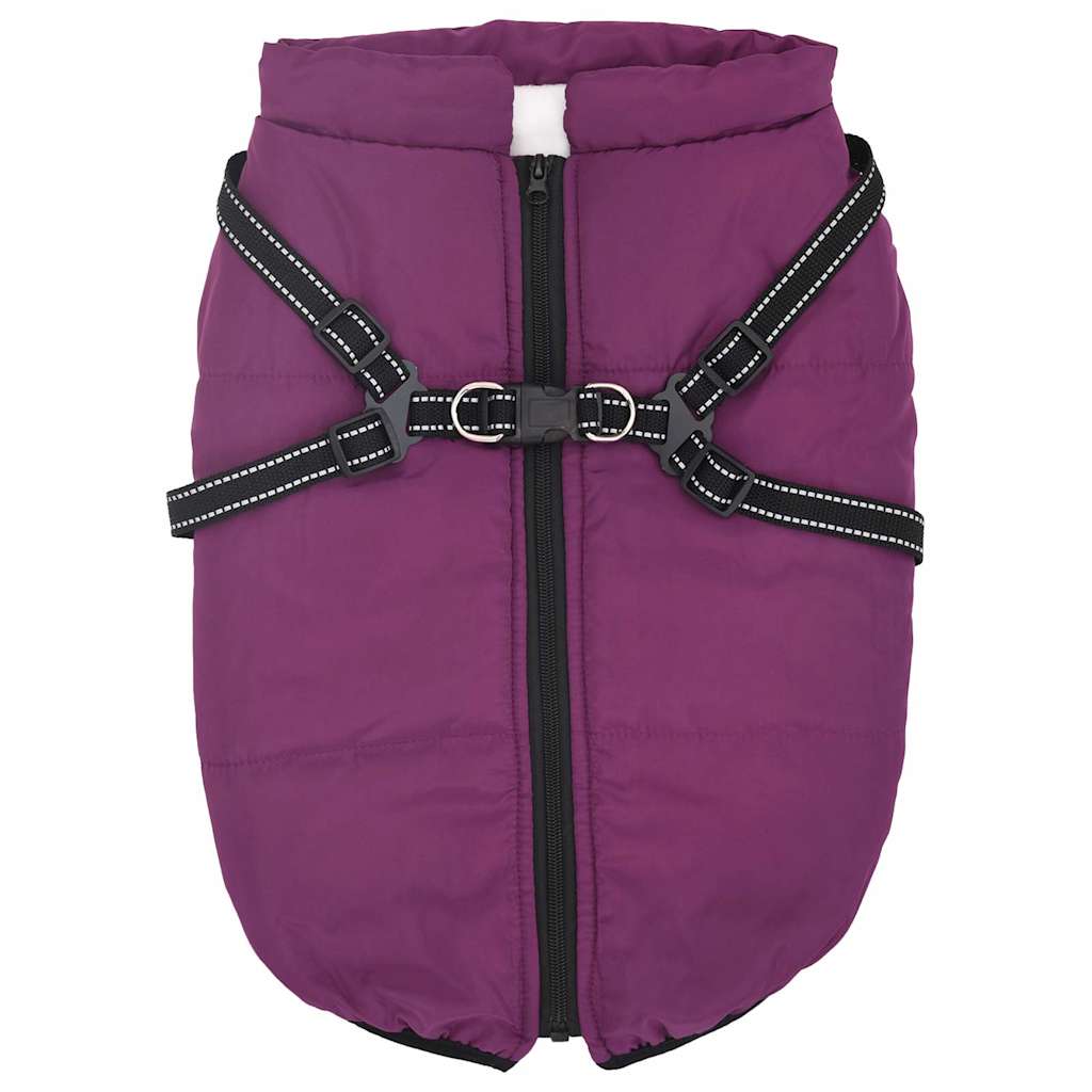 VidaXL Hundemantel mit Geschirr, wasserdicht, reflektierend, lila, L52