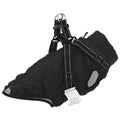 VidaXL Hundemantel mit Geschirr, wasserdicht, reflektierend, schwarz, L28