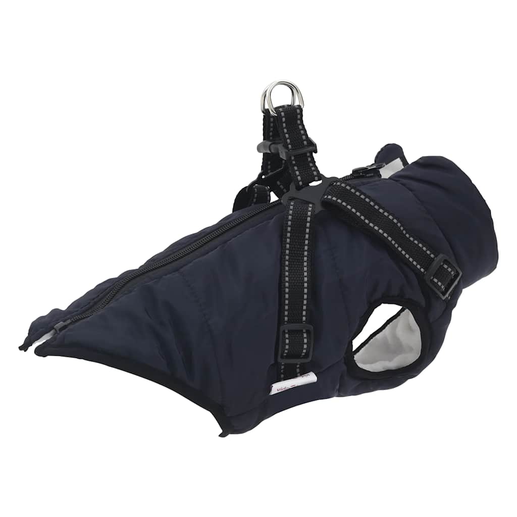 Vidaxl hondenjas met harnas waterdicht reflecterend marineblauw l28