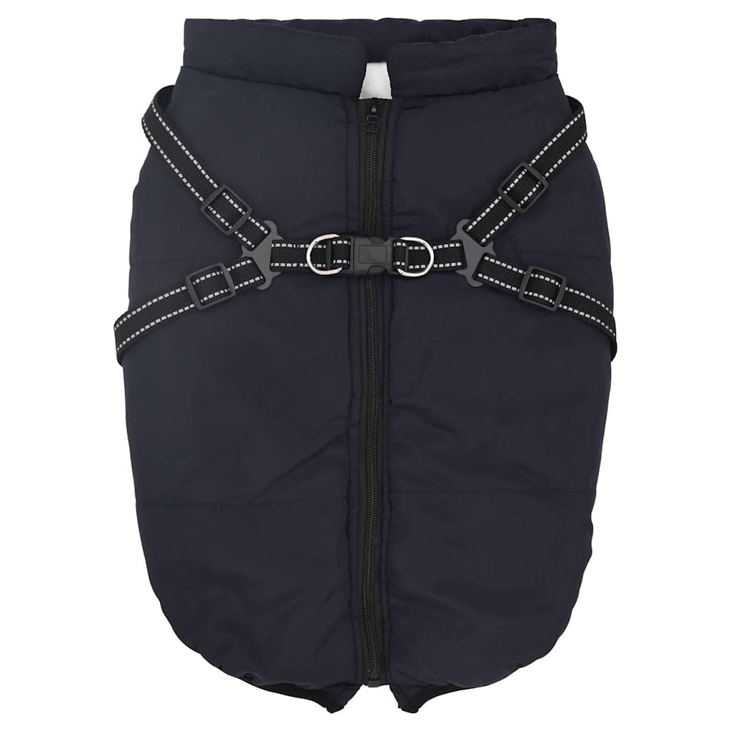 VidaXL Hundemantel mit Geschirr, wasserdicht, reflektierend, marineblau, Größe L44