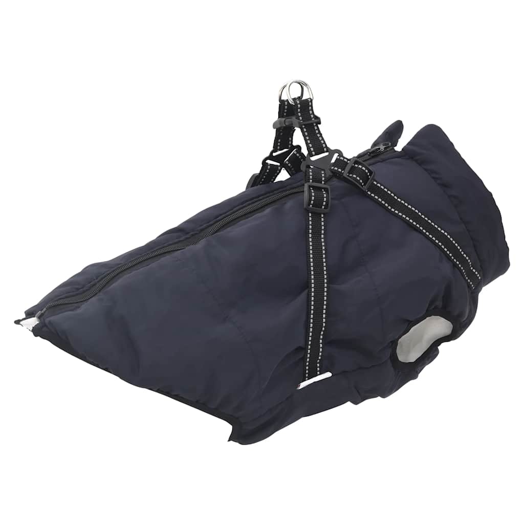 VidaXL Hundemantel mit Geschirr, wasserdicht, reflektierend, marineblau, L52