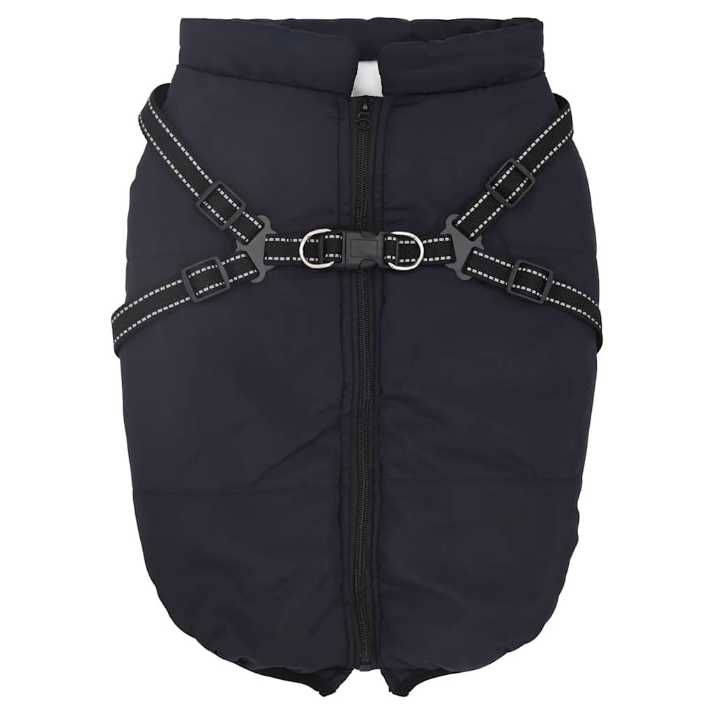 VidaXL Hundemantel mit Geschirr, wasserdicht, reflektierend, marineblau, L52
