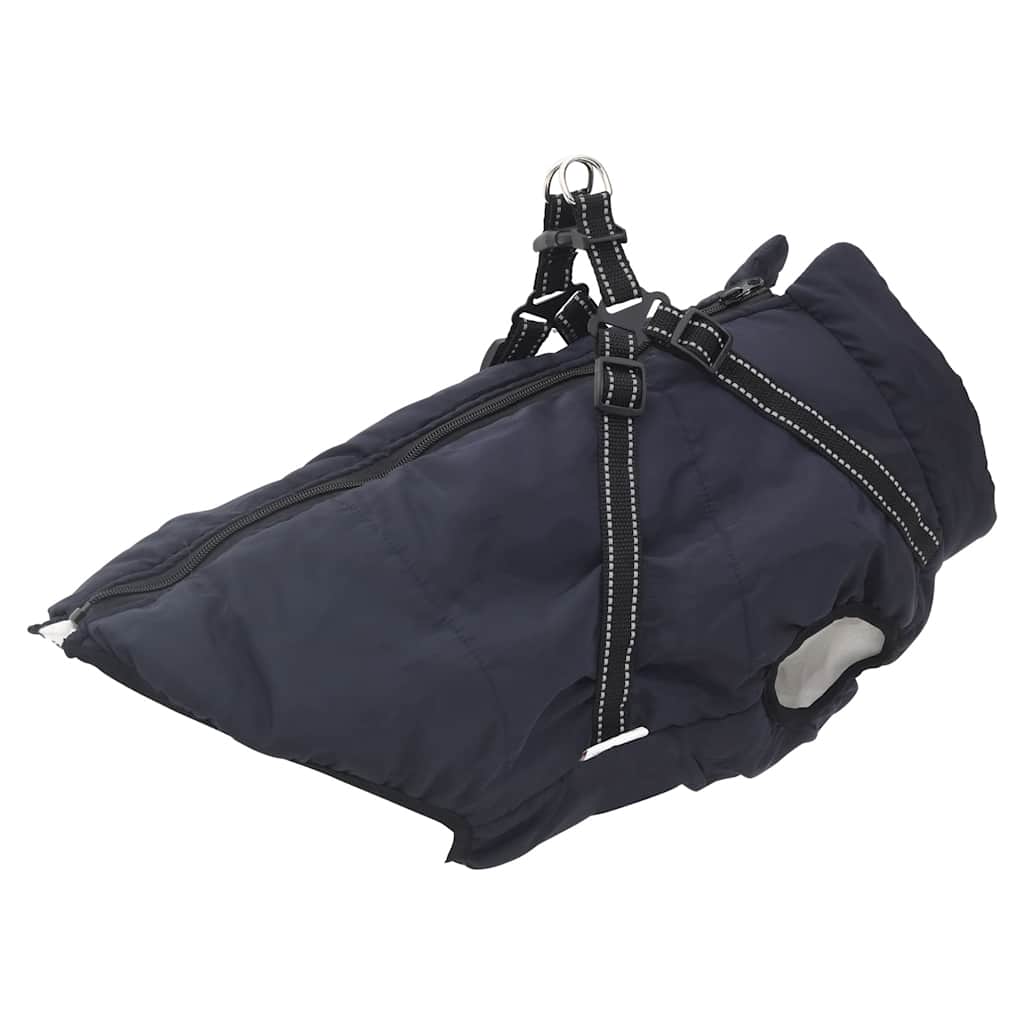 VidaXL Hundemantel mit Geschirr, wasserdicht, reflektierend, marineblau, L68