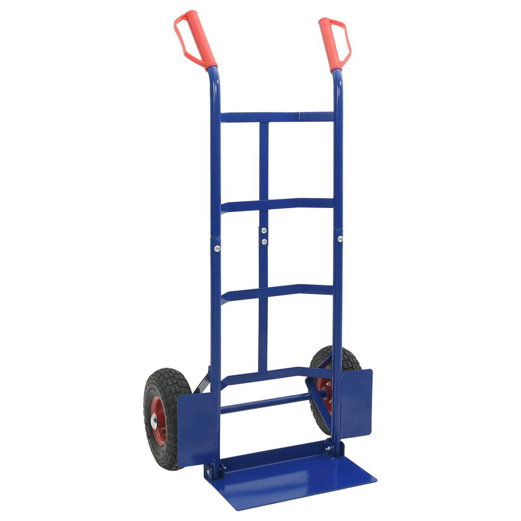 Vidaxl handtrolley blauw en rood 57 x 46 x 113 cm staal