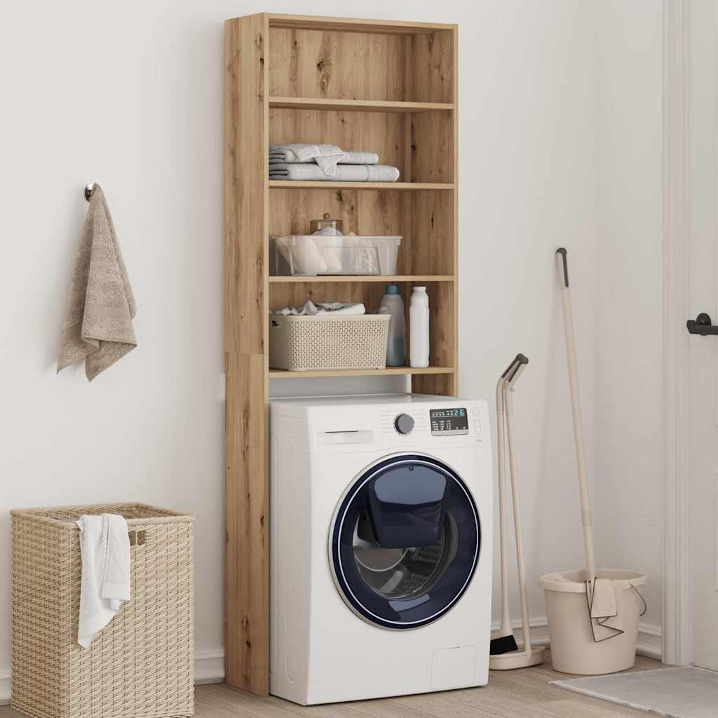 Vidaxl wasmachinekast 64x24x190 cm artisanaal eikenkleur