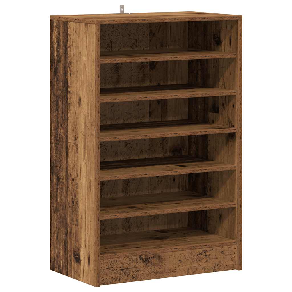 Vidaxl schoenenkast 60x35x92 cm bewerkt hout oud houtkleurig