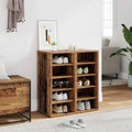 Vidaxl schoenenkasten 2 st 32x35x70 cm bewerkt hout oud houtkleurig