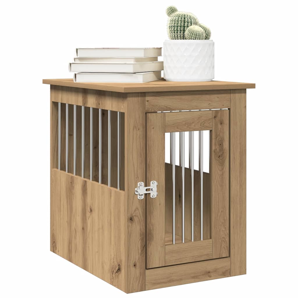 Vidaxl hondenbench 45x62x59 cm bewerkt hout artisanaal eikenkleurig