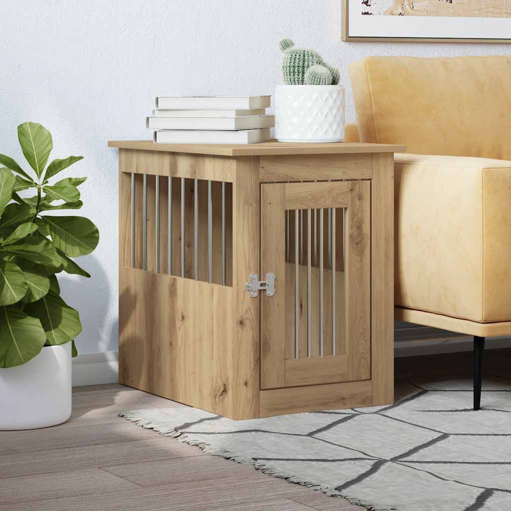 Vidaxl hondenbench 45x62x59 cm bewerkt hout artisanaal eikenkleurig