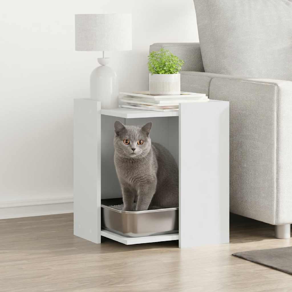 Vidaxl kattenbakkast 42x42x51 cm bewerkt hout wit