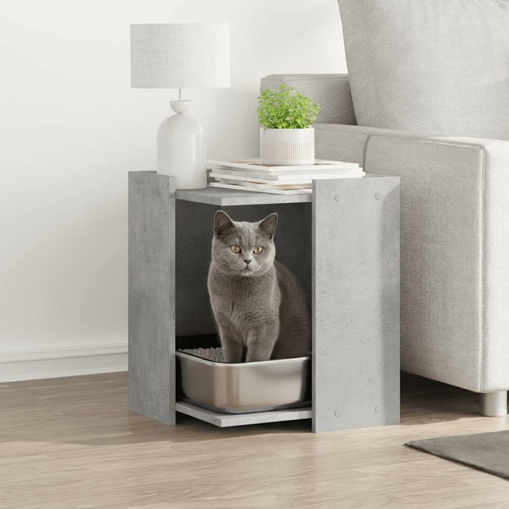 Vidaxl kattenbakkast 42x42x51 cm bewerkt hout betongrijs