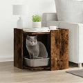 Vidaxl kattenbakkast 53x53x51 cm bewerkt hout gerookt eikenkleurig