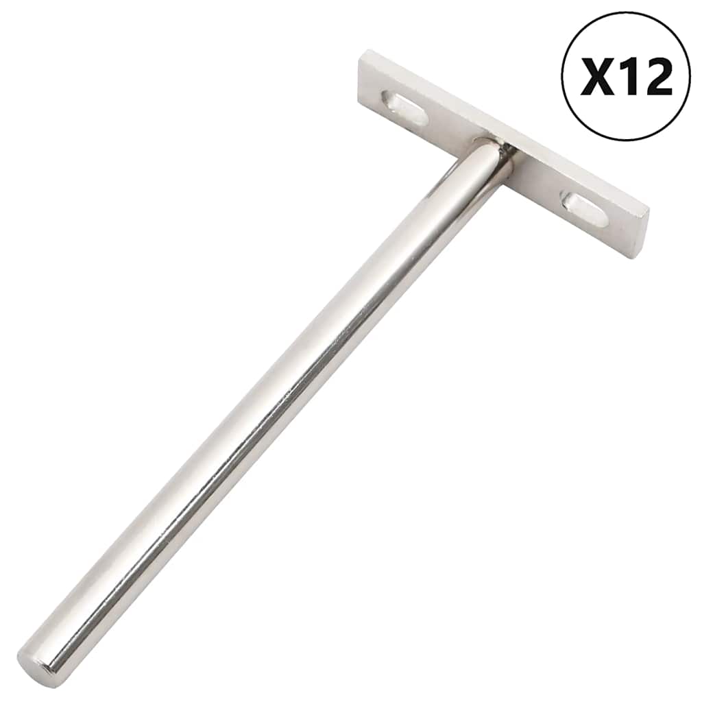 VidaXL Wandregalhalterungen, 12 Stück, unsichtbar, ø10x150 mm, Kohlenstoffstahl