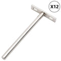 VidaXL Wandregalhalterungen, 12 Stück, unsichtbar, ø10x150 mm, Kohlenstoffstahl