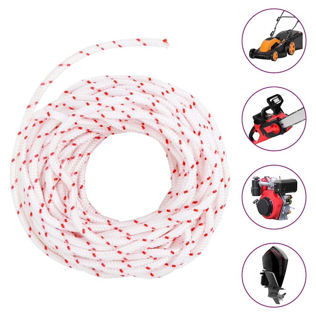 VidaXL Anreißseil, weiß und rot, ø4 mm, 10 m, Nylon