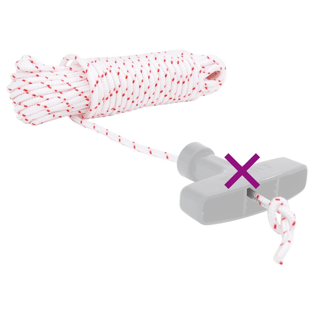 VidaXL Anreißseil, weiß und rot, ø4 mm, 10 m, Nylon