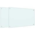 Vidaxl spatschermen keuken 2 st 80x50 cm gehard glas wit