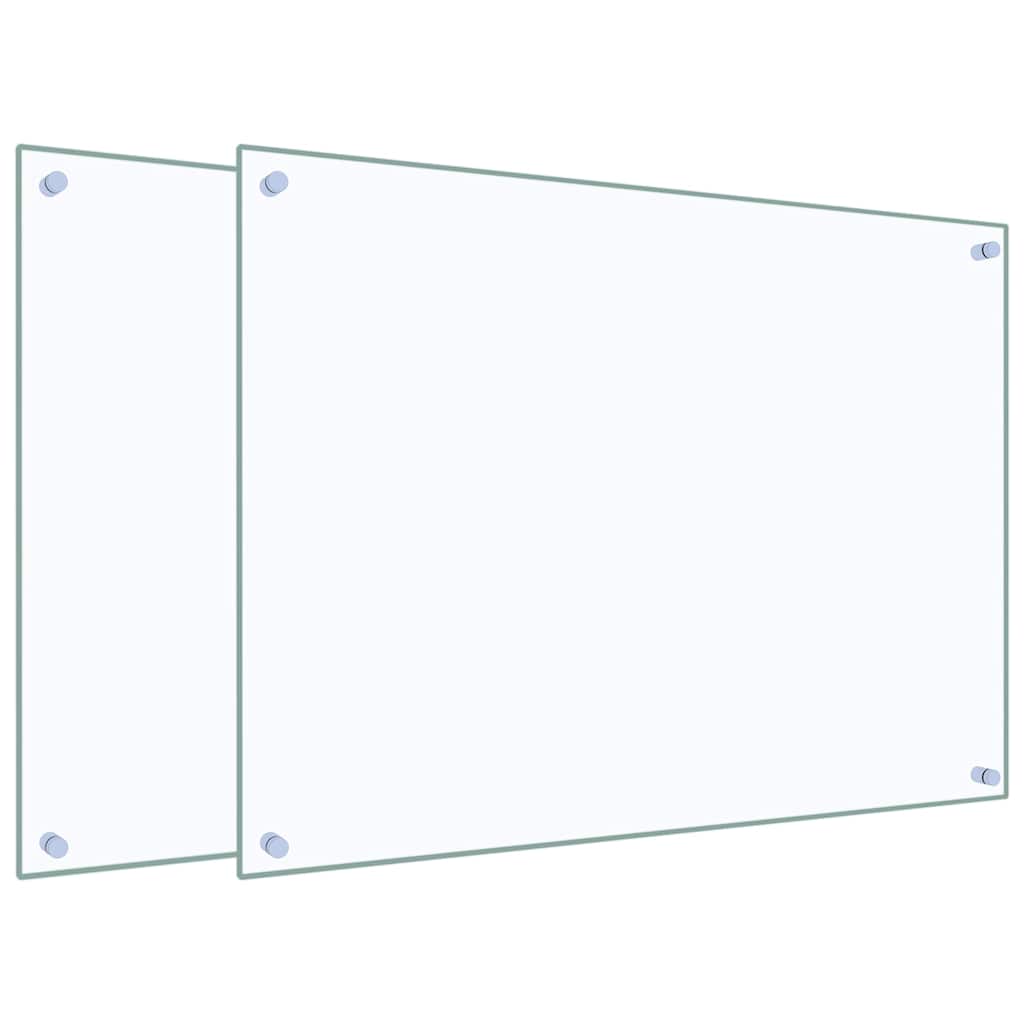 Vidaxl spatschermen keuken 2 st 80x60 cm gehard glas transparant