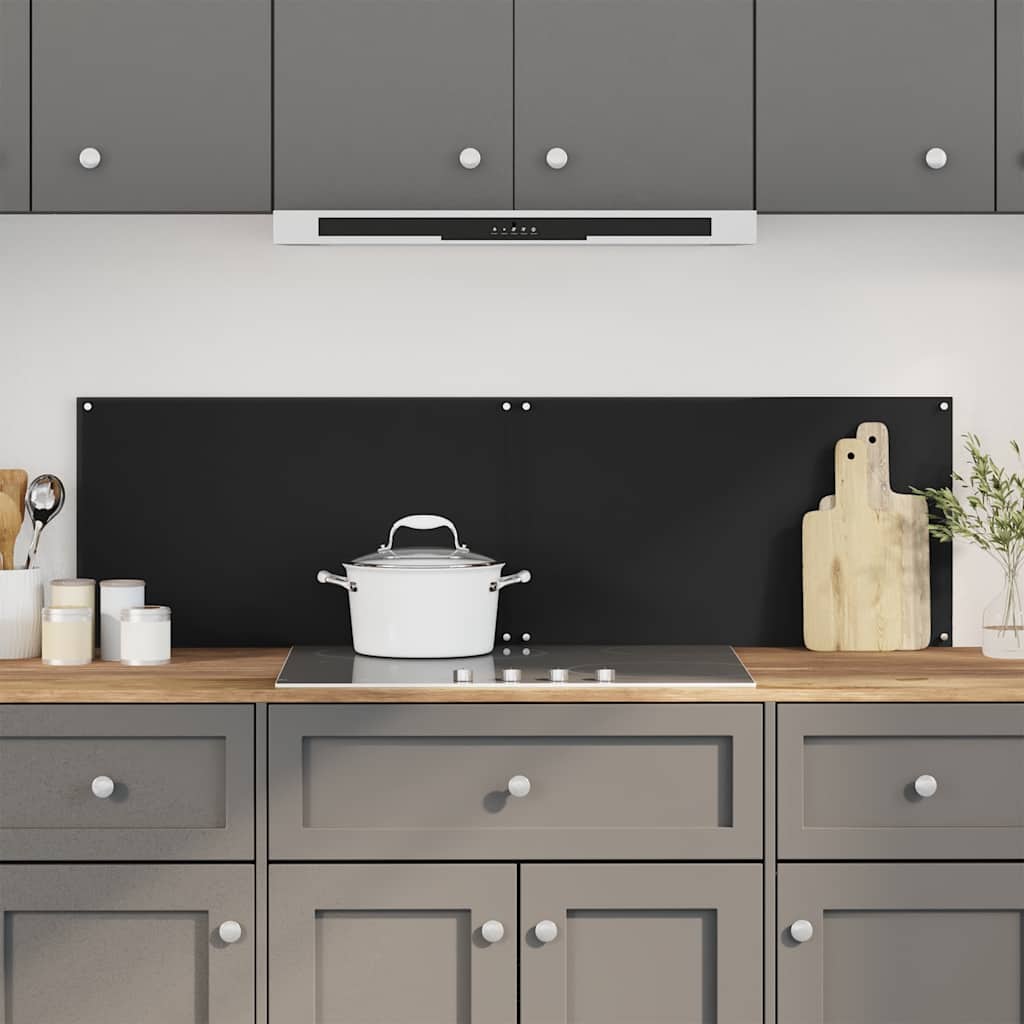 Vidaxl spatschermen keuken 2 st 70x50 cm gehard glas zwart