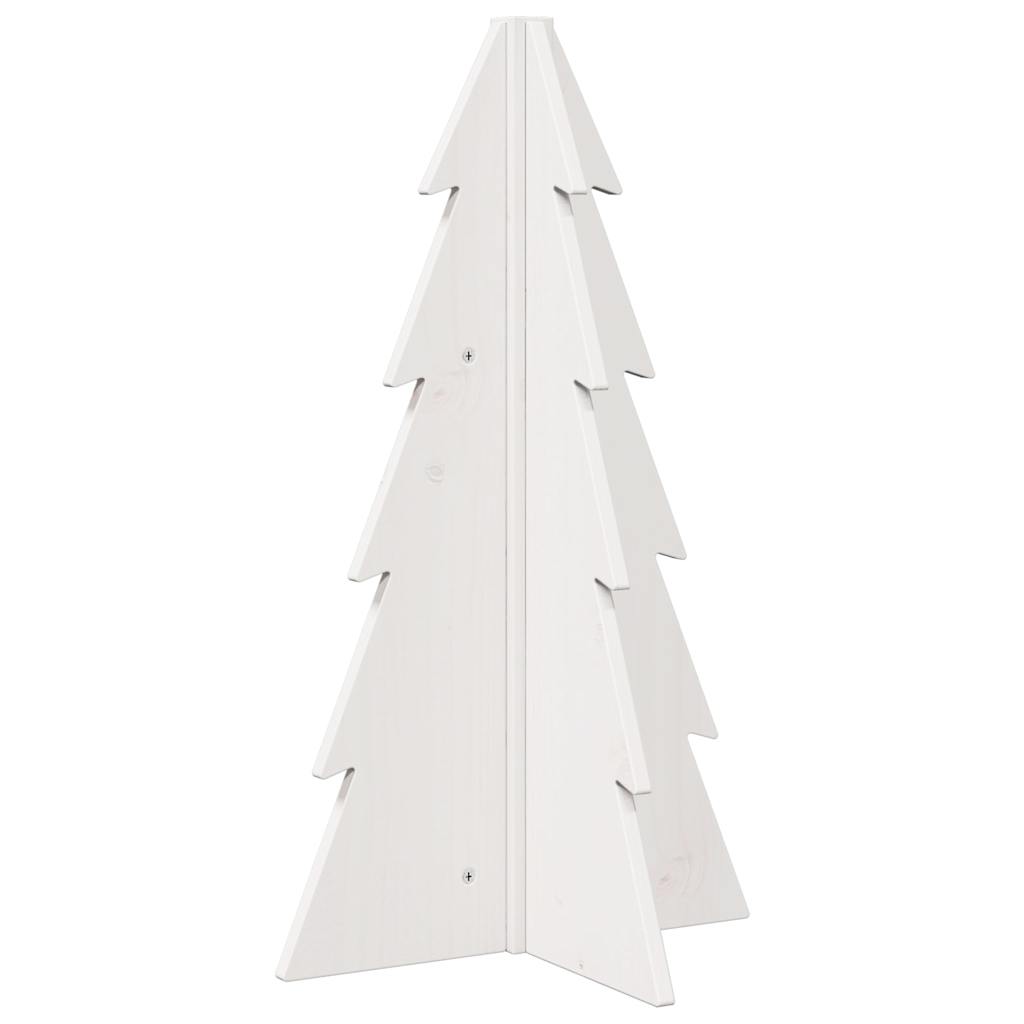 VidaXL Weihnachtsbaum-Dekoration, 69,5 cm, massives Kiefernholz, weiß