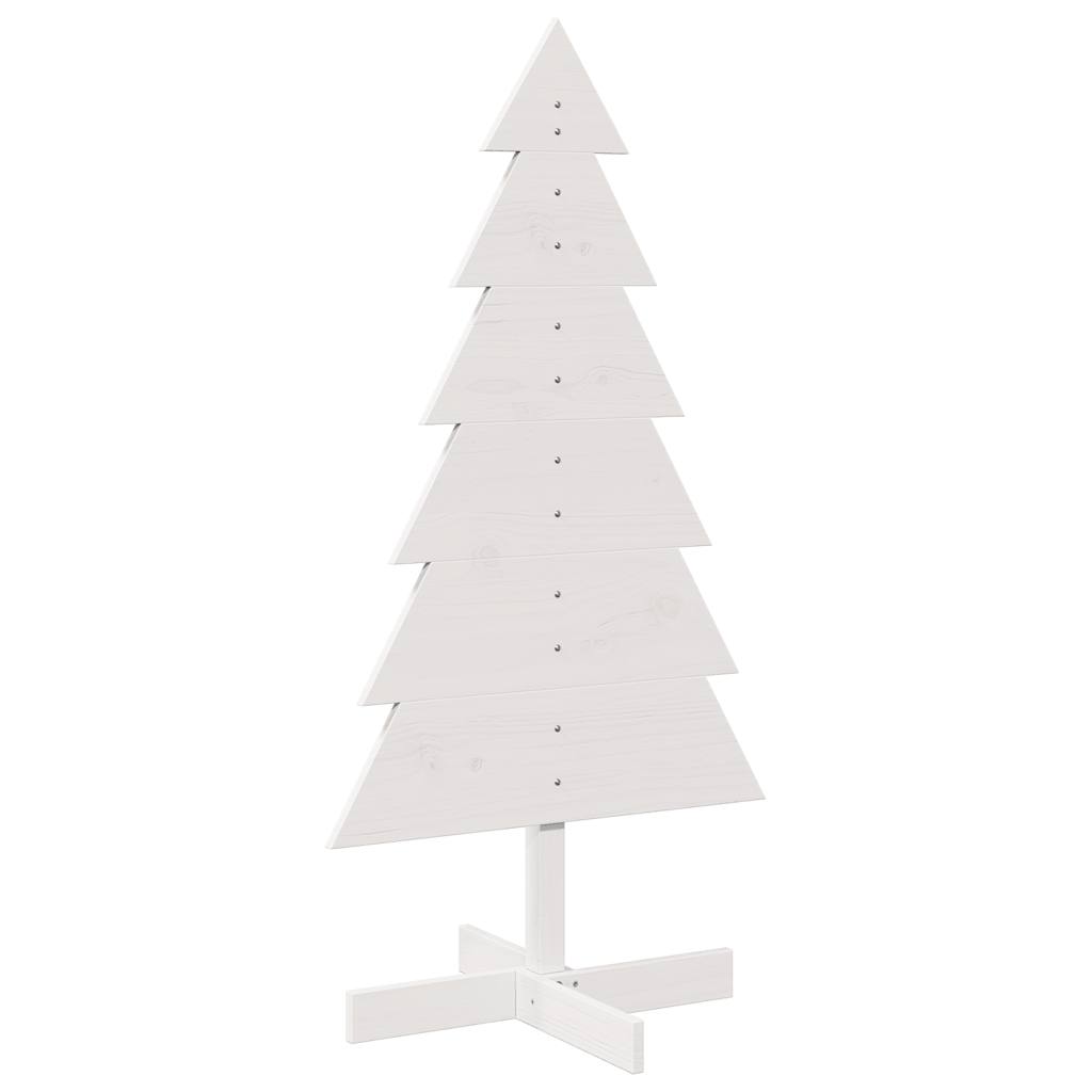 VidaXL Weihnachtsbaum 120 cm, massives Kiefernholz, weiß