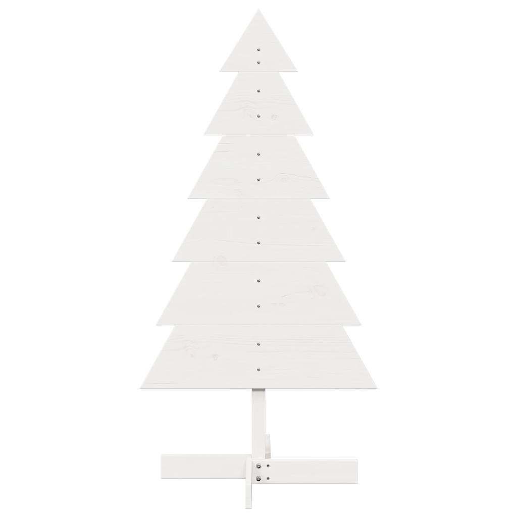 VidaXL Weihnachtsbaum 120 cm, massives Kiefernholz, weiß