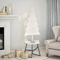 VidaXL Weihnachtsbaum 120 cm, massives Kiefernholz, weiß