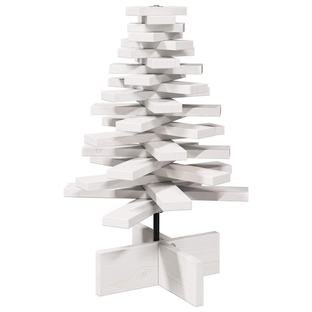 VidaXL Weihnachtsbaum 60 cm, massives Kiefernholz, weiß