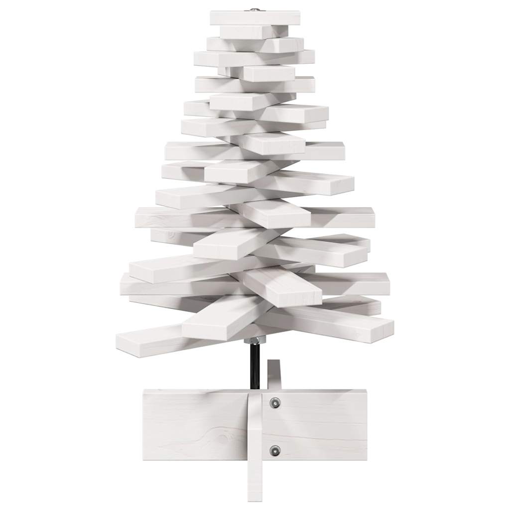 VidaXL Weihnachtsbaum 60 cm, massives Kiefernholz, weiß