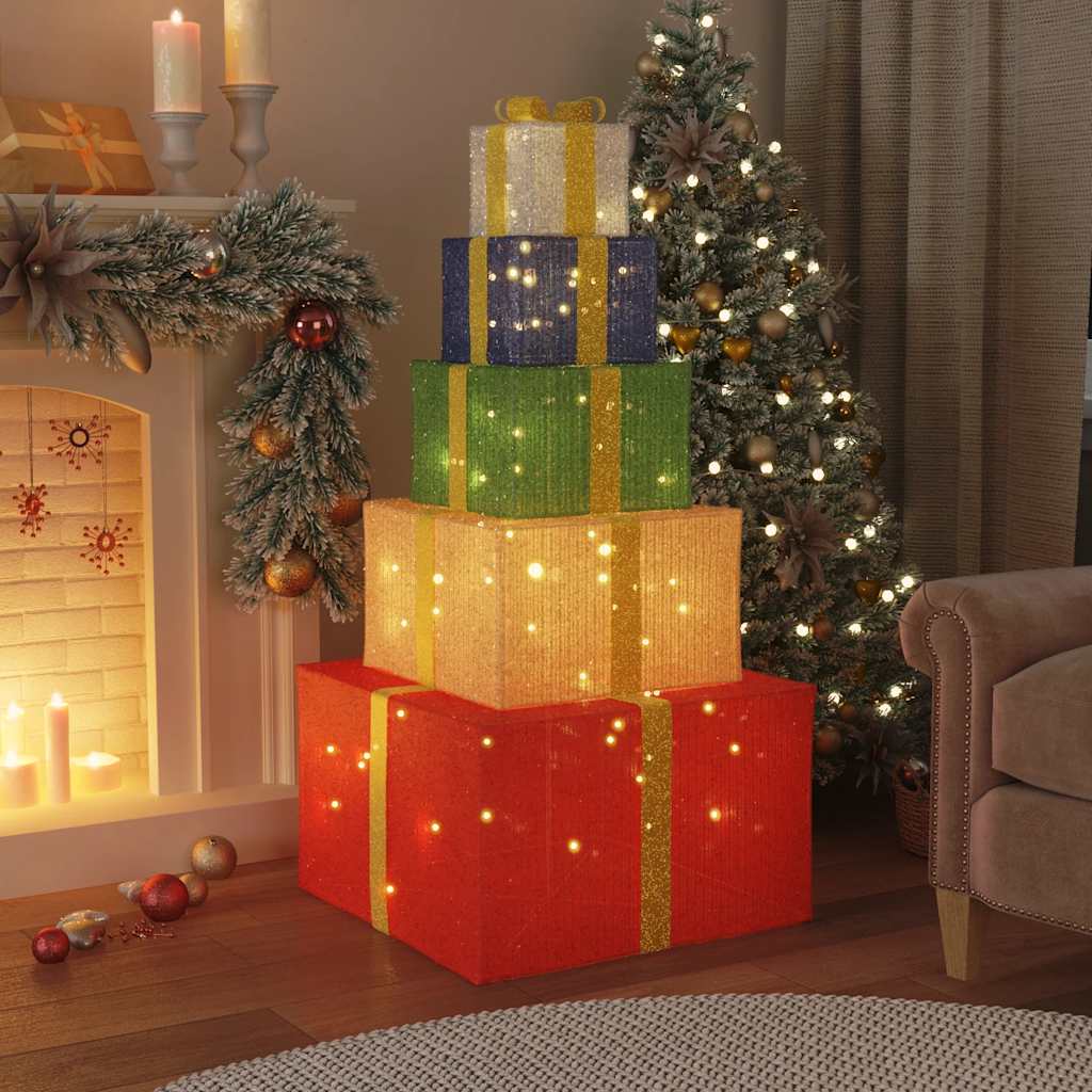 VidaXL Weihnachtsdekorations-Geschenkbox mit 250 warmweißen LEDs