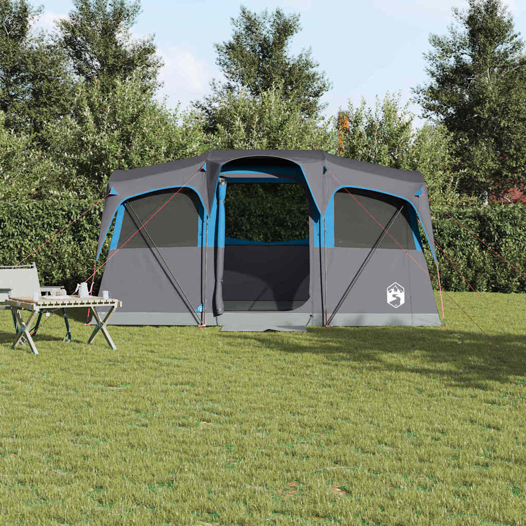 Vidaxl gezinstent 435 x 255 x 216 cm polyester en staal blauw en grijs