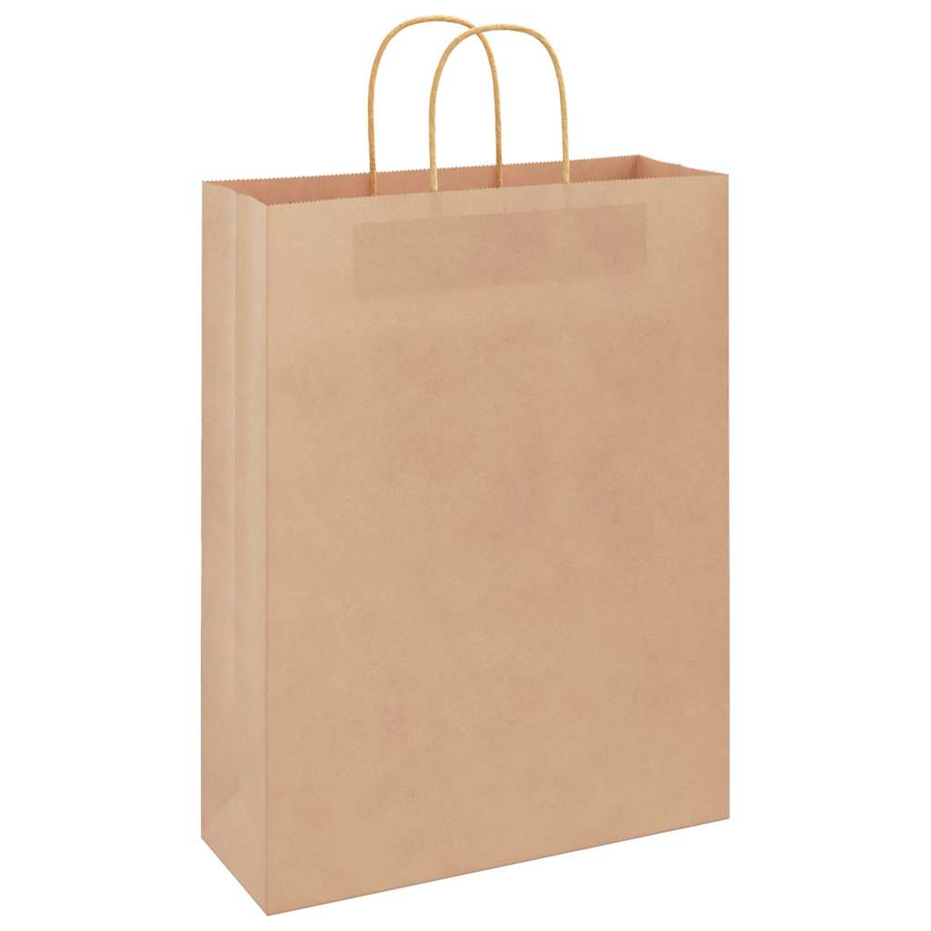 Vidaxl papieren zakken 50 st met hengsels 32x12x42 cm bruin