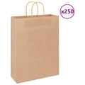 Vidaxl papieren zakken 250 st met hengsels 32x12x42 cm bruin