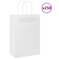 Vidaxl papieren zakjes 250 st met hengsels 21x11x31 cm wit