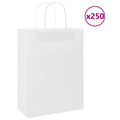 Vidaxl papieren zakken 250 st met hengsels 26x12x35 cm wit