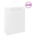 Vidaxl papieren zakken 250 st met hengsels 32x12x42 cm wit