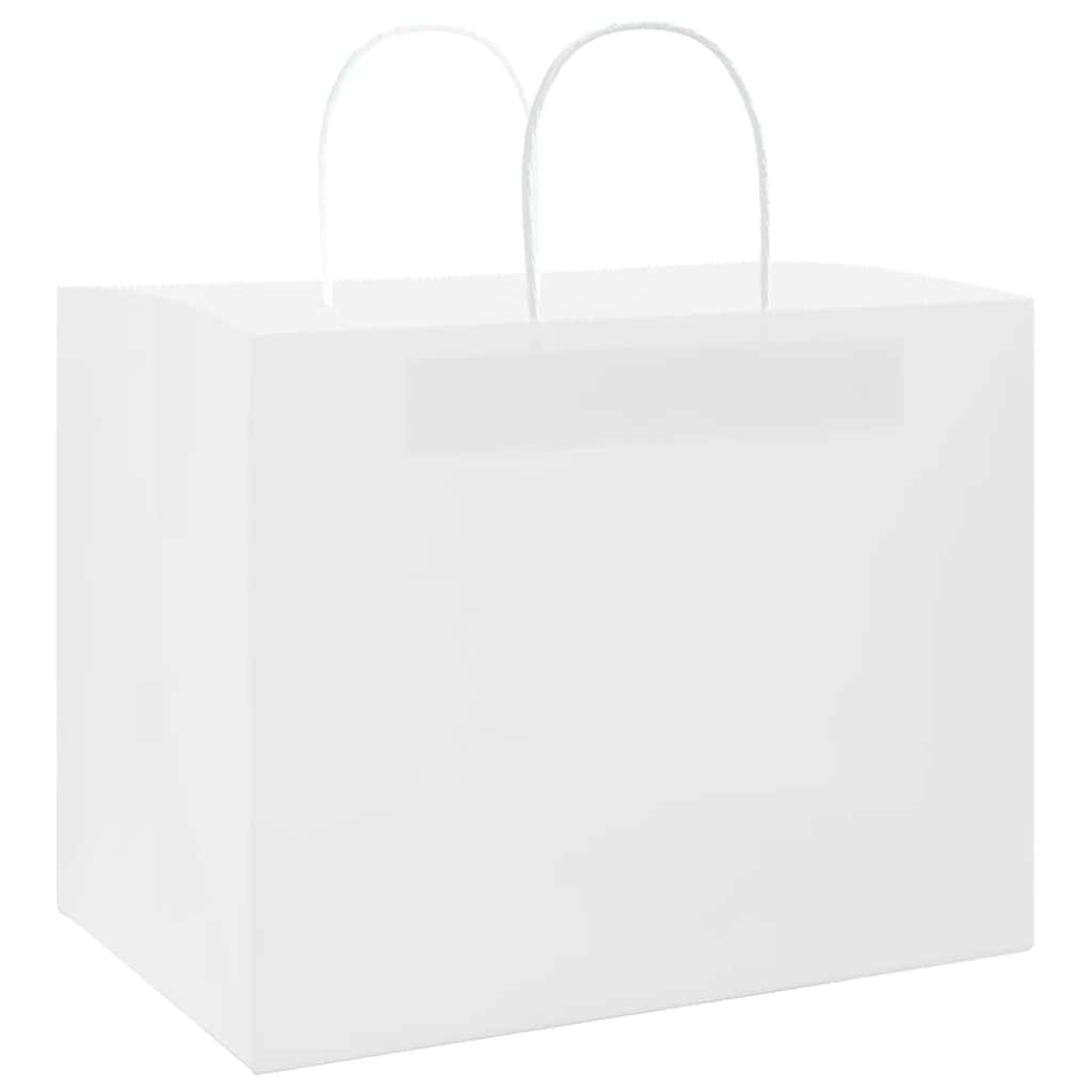 Vidaxl papieren zakken 250 st met hengsels 32x22x24 cm wit