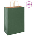 Vidaxl papieren zakken 250 st met hengsels 32x17x44 cm groen