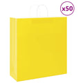Vidaxl papieren zakken 50 st met hengsels 45x17x48 cm geel
