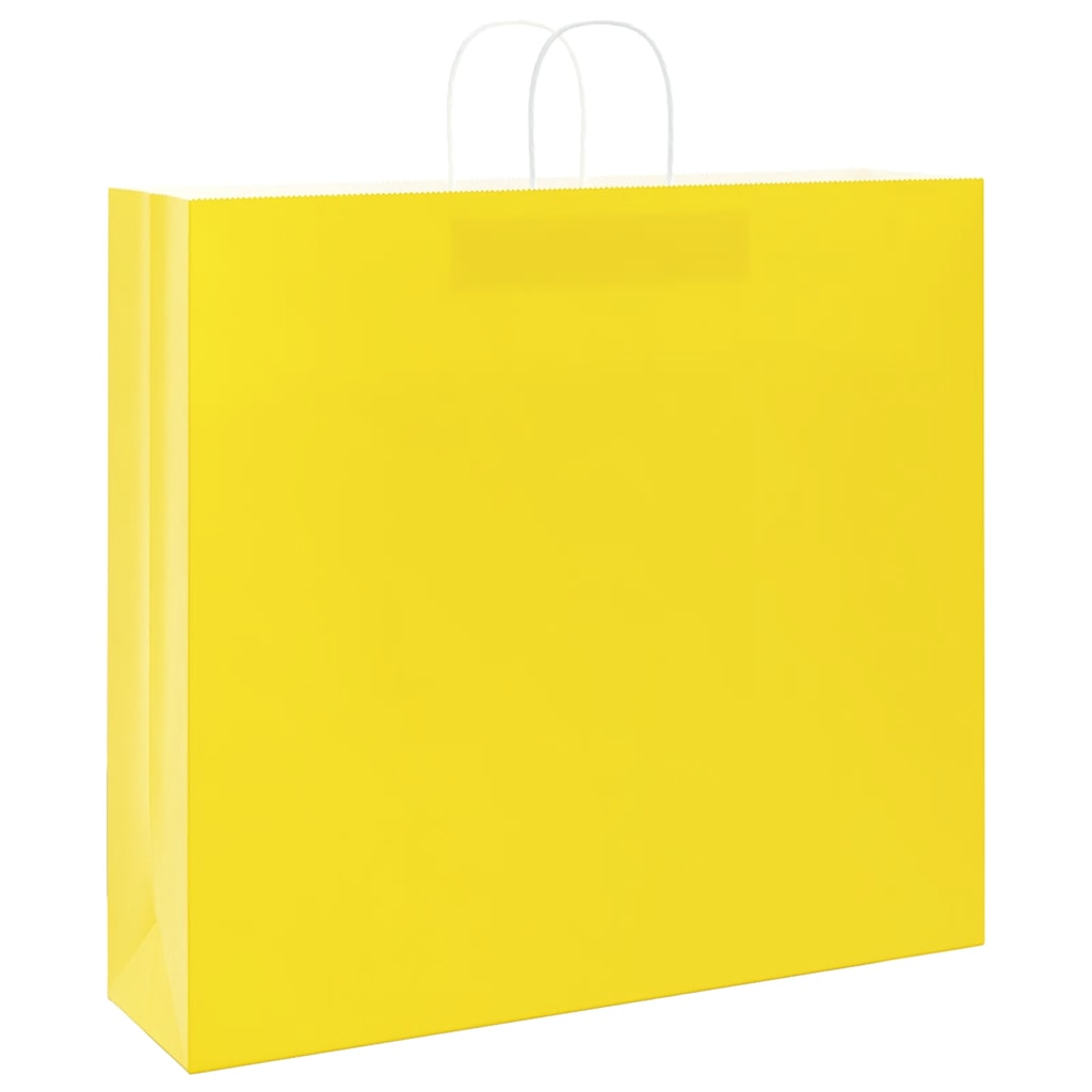 Vidaxl papieren zakken 50 st met hengsels 54x15x49 cm geel