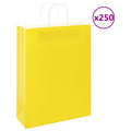 Vidaxl papieren zakken 250 st met hengsels 32x12x42 cm geel