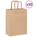Vidaxl papieren zakken 50 st met hengsels 21x11x28 cm bruin
