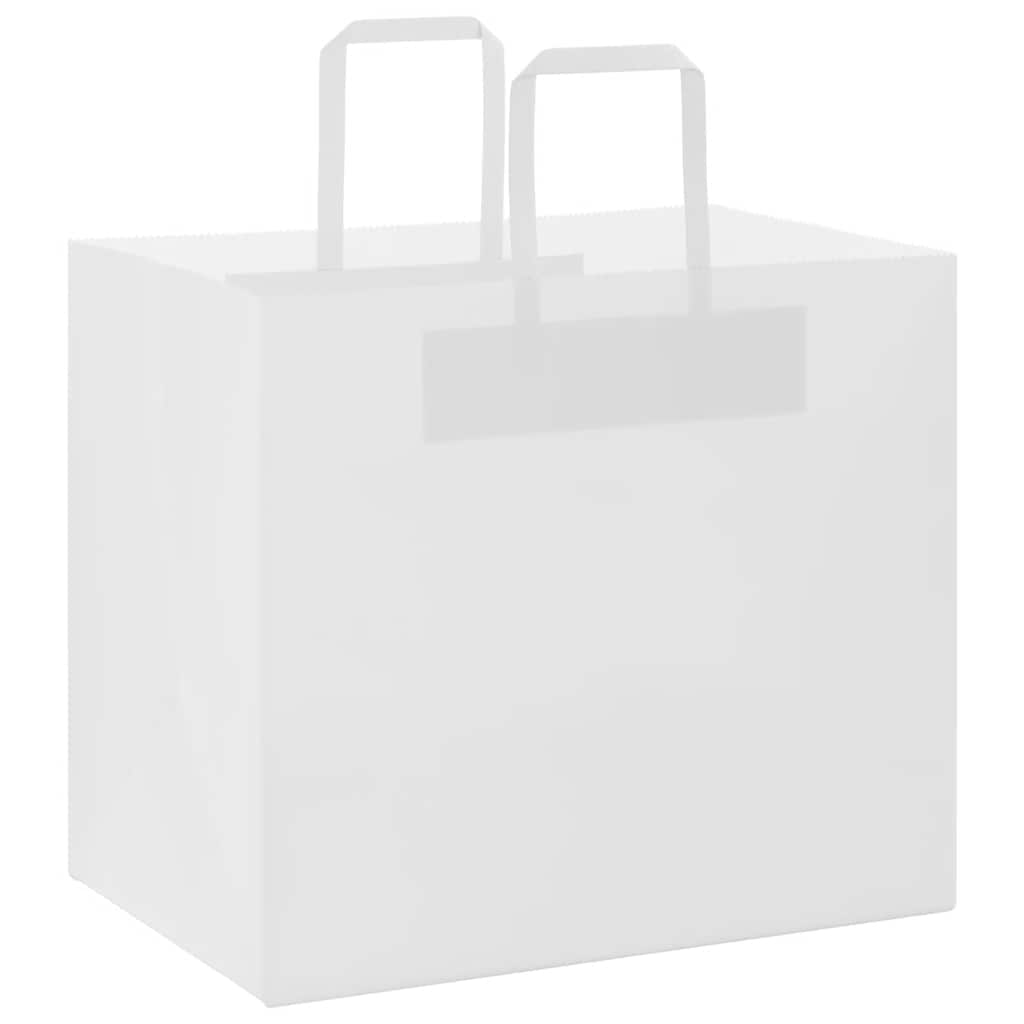 Vidaxl papieren zakken 50 st met hengsels 32x22x28 cm wit