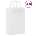 Vidaxl papieren zakken 250 st met hengsels 21x11x31 cm wit