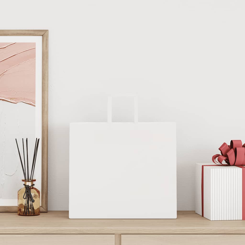 Vidaxl papieren zakken 250 st met hengsels 32x22x28 cm wit